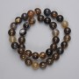 Agate beads, smooth round balls, 10mm diameter, on thread, length 37 cm+