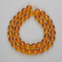 Citrine Beads, Pressed Smooth Ball, 10 mm Diameter on Thread, 37 cm Long