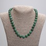 Malachite Necklace with Smooth Round Beads, 10 mm Diameter, 45 cm Length with Clasp