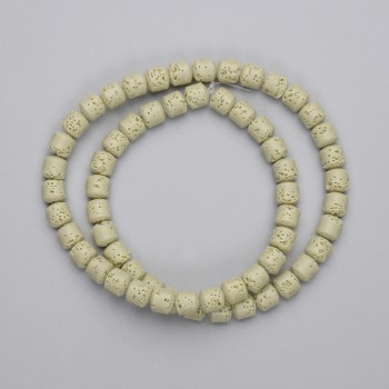Lava Stone Beads Cylindrical, 6x6 mm, on thread, length approx. 38 cm