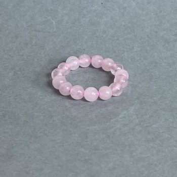 Bracelet with smooth rose quartz beads, 4 mm diameter, stretch cord