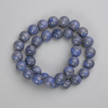Sponge coral beads, smooth spheres, 12 mm diameter, 40 cm long on thread