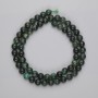 Emerald beads, smooth round beads, 6.5 mm diameter, 38 cm on thread