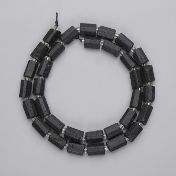 Shell-cut Tourmaline Beads, diameter 9.5–11×6.5 mm, seed beads, length about 39 cm on a thread