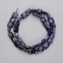 Sodalite beads, faceted square, diameter 8.5-10 x 8.5-10 mm, length 40 cm on a strand