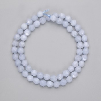 Aquamarine beads, faceted, 6x5.5 mm, 37 cm strand