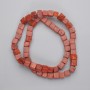 Sponge coral cube beads, 7x7 mm, on thread, length 42 cm+