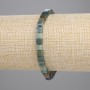 Moss Agate Bracelet, Cube Beads, 4x4 mm, Length 18 cm, Stretch
