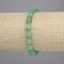 Faceted Jade Cube Bracelet, 6.5 x 6.5 mm cubes, 3 mm seed beads between, length 18 cm, on elastic