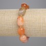 Sardonyx bracelet with faceted beads, bead size 13-17 x 11-13 mm +/-, 3 mm seed beads +/-, length 18 cm +/-, stretch