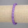 Amethyst Bracelet with Smooth Beads, 6 mm Diameter, 18 cm Length, Stretchy