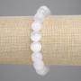 Selenite bracelet with smooth beads, 10 mm diameter, 18 cm length, elastic