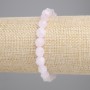Rose Quartz Bracelet with Faceted Beads, Bead Size 8x6 mm, 5 mm +/-, Length 18 cm +/-, Stretch