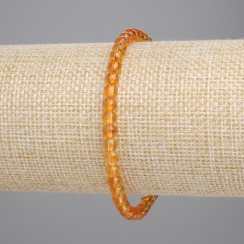 Citrine Bracelet - pressed smooth beads, 4mm diameter, 18 cm length, stretch