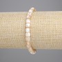 Beige Mother-of-Pearl Cylindrical Bead Bracelet, 5×5 mm beads, 18 cm length, stretch