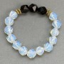 Bracelet with Agate and Moonstone (Opalite) - faceted stones 11x10 mm ± with metal inserts, length 18 cm ± stretch