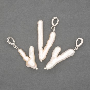 Baroque Pearl Pendant with a gasoline tint, 21-33×15-17 mm, length 40 mm (assorted sizes)