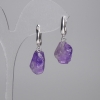 Earrings with faceted amethyst stones 14x12–14 mm, length about 32 mm