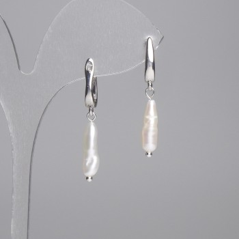 Baroque Pearl Earrings 15x5 mm, length 30 mm (assorted sizes)