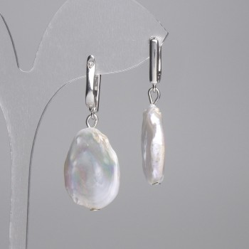 Baroque Pearl Earrings 29 mm, length 40 mm