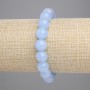 Aquamarine Bracelet with Smooth Beads, 10 mm Diameter, 18 cm Length ± Stretch