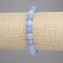 Aquamarine Bracelet with Smooth Beads, 8mm Diameter, 18 cm Length, Stretch