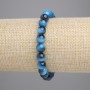 Blue Tiger's Eye Bracelet with Smooth 8mm Beads, 18 cm Length, Stretch
