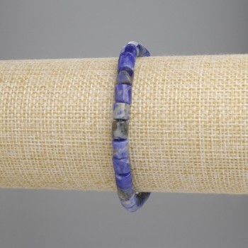 Sodalite bracelet with cylindrical beads, 6x6 mm, 18 cm length, stretch