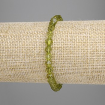 Chrysoprase bracelet with faceted beads, 5x5 mm, 18 cm length, stretch