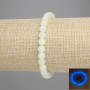 Onyx Bracelet with Blue Glow — Smooth Bead, 6 mm diameter, 18 cm length, stretch