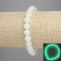 Onyx Bracelet (Green Glow) Smooth Beads, 8 mm Diameter, 18 cm Length, Stretch