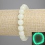 Onyx Bracelet (Green Glow) Smooth Beads 10 mm, 18 cm Stretch