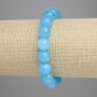 Aquamarine Bracelet with Smooth Beads, 10mm Diameter, 18 cm Length, Stretch