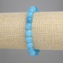 Aquamarine bracelet with smooth beads, 8 mm diameter, 18 cm length, stretch