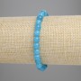 Aquamarine bracelet with smooth beads, 6mm diameter, 18cm length, stretch