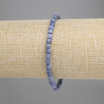 Sponge Coral Bracelet with Faceted Cubes 4x4 mm, 18 cm Stretch Bracelet