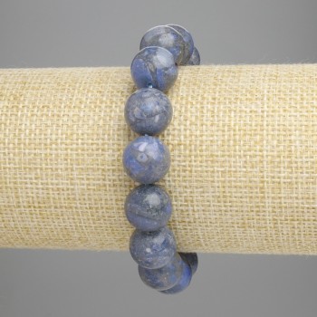 Sponge coral bracelet with smooth 12mm beads, length 18 cm, stretch bracelet