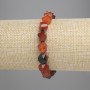 Bracelet with faceted agate diamond-shaped beads, 10x8 mm, 18 cm length, stretch