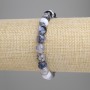 Dragon Veins Agate Bracelet with smooth beads, 8 mm diameter, 18 cm length, stretch