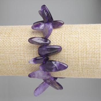 Amethyst faceted bead bracelet, diameter 15–20 × 5–10 mm, length 18 cm ±