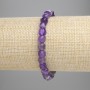 Faceted Amethyst Cube Bracelet, 6x6 mm, approx. 18 cm, stretch