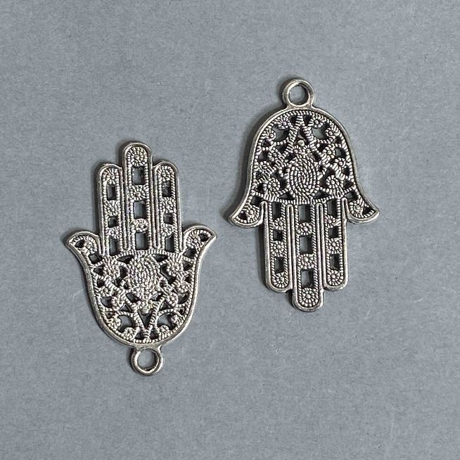 Hamsa Palm Pendant 42×28mm, set of 4