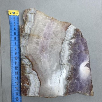 Souvenir Plate Made of Natural Amethyst with Agate, 17 x 13.5 x 1 cm +/- (weight 579 g)