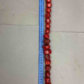 Natural Coral Beads - Assorted Cut, Size Range 12-20×18-24 mm, Weight approx 288 g, Length 42 cm ± on beading wire