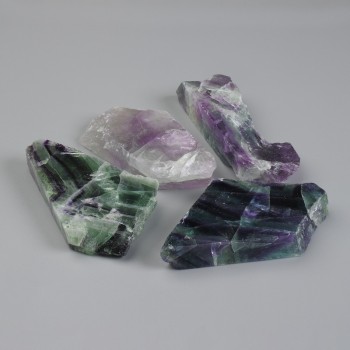 Natural Fluorite Souvenir Plate 85-90 x 35-39 x 11 x 13 (assorted sizes) (Price per 100 g)