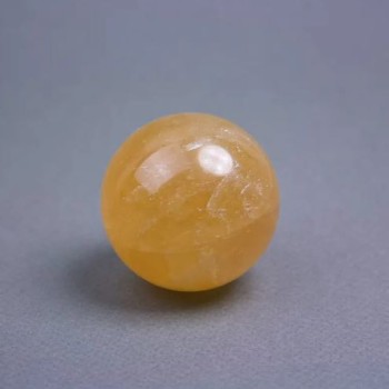 Citrine natural stone souvenir sphere, diameter from 45 mm ± (price per 100 g) weight from 200 g