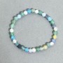 Bracelet with Frosty Agate — Smooth Beads, 6 mm, 18 cm, Stretch