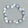Opalite Bracelet with smooth beads, about 9 mm in diameter and 8–10×8 mm tumbled beads, with metal inserts, length 18 cm, stretch