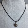 Agate ball pendant, diameter 12 mm ±, on a cord, length 60 cm + 5 cm chain