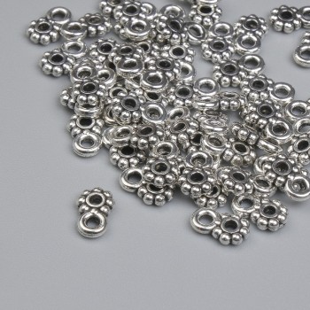 Bail findings, silver color, 6.5×4 mm diameter, 1.3 mm hole diameter, packaging 55 pcs